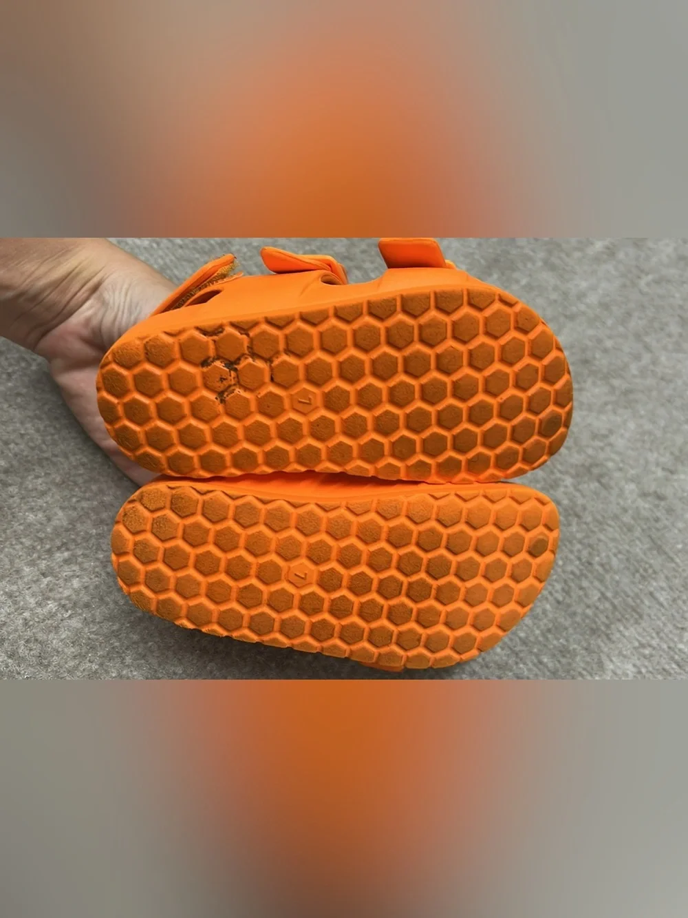 Cat & Jack Toddler Size 7 Orange Velcro Buckle Sandals